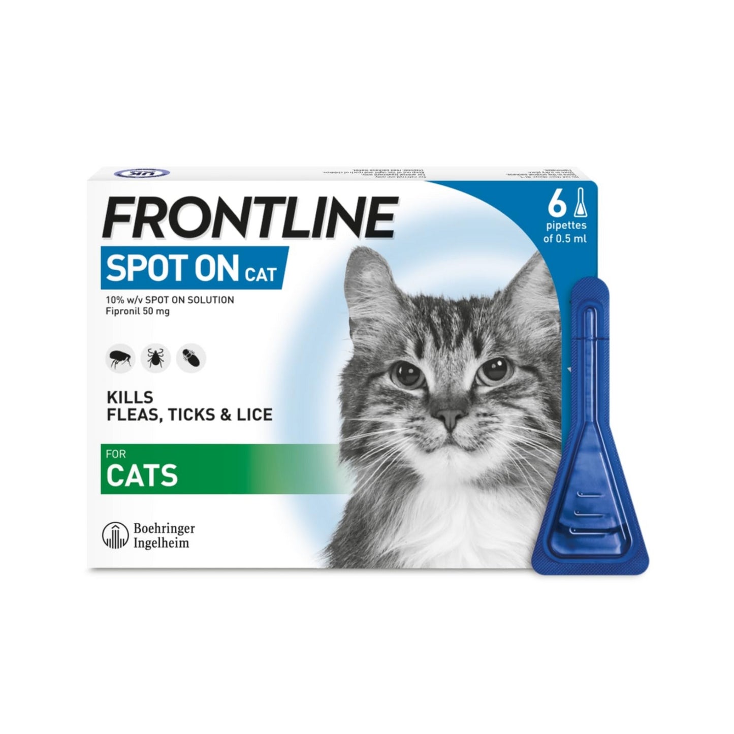FRONTLINE Spot On Flea & Tick Treatment for Cats 6 Pippets