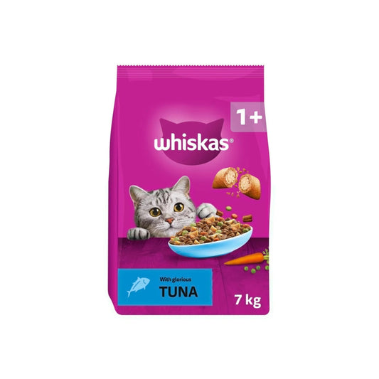 WHISKAS Adult Dry Cat Food 7kg with Tuna Chicken