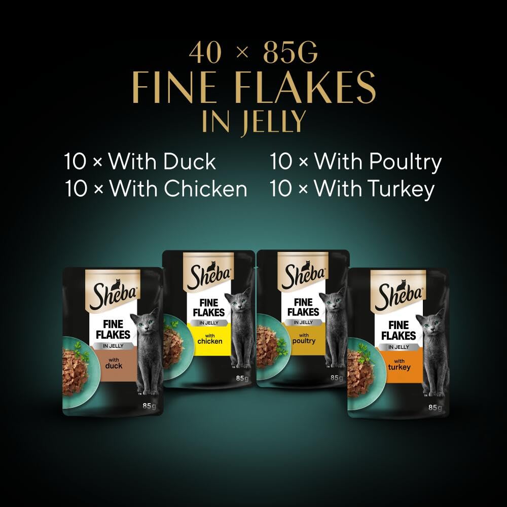 Sheba Fine Flakes in Jelly – Fish Collection – Wet cat food pouches