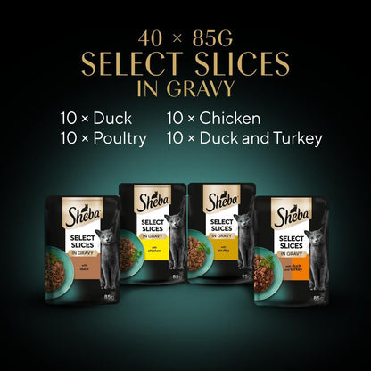 Sheba Select Slices Cat Wet Food - Poultry Selection in Gravy