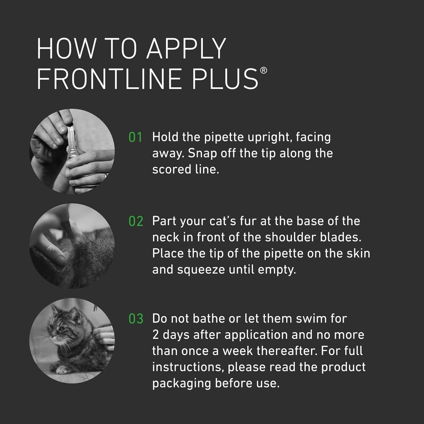 FRONTLINE Plus Flea & Tick Treatment for Cats and Ferrets - 3 Pipettes