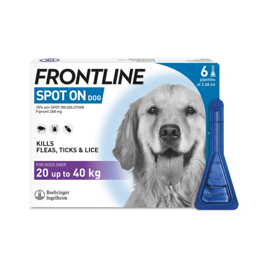 FRONTLINE Spot On Flea & Tick Treatment for Medium Dog (10-20kg) 3 Pipettes