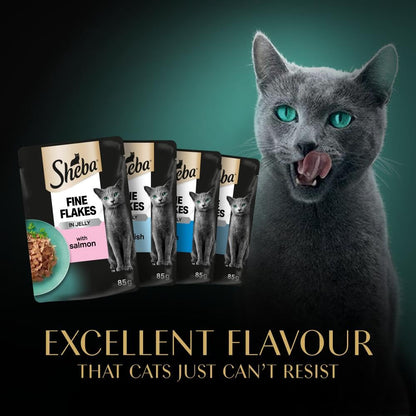 Sheba Fine Flakes in Jelly – Fish Collection – Wet cat food pouches