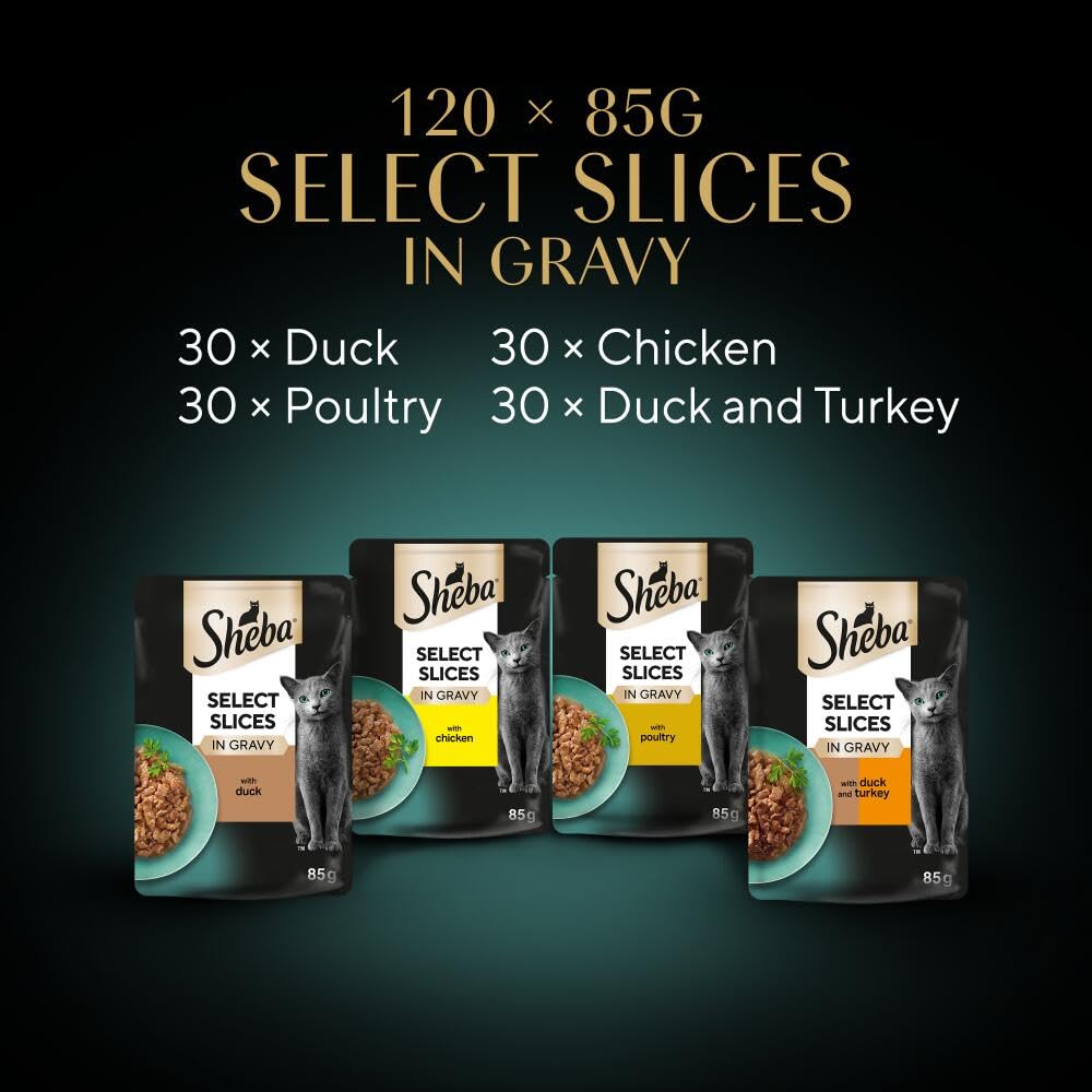 Sheba Select Slices Cat Wet Food - Poultry Selection in Gravy