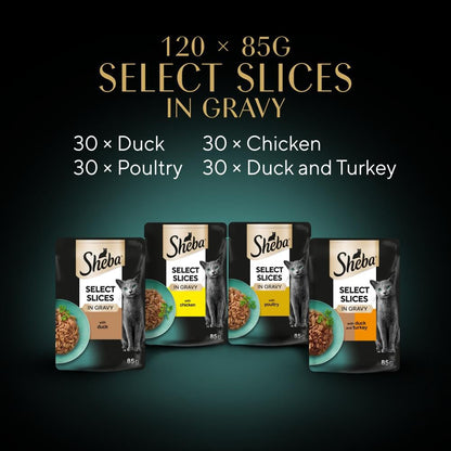 Sheba Select Slices Cat Wet Food - Poultry Selection in Gravy