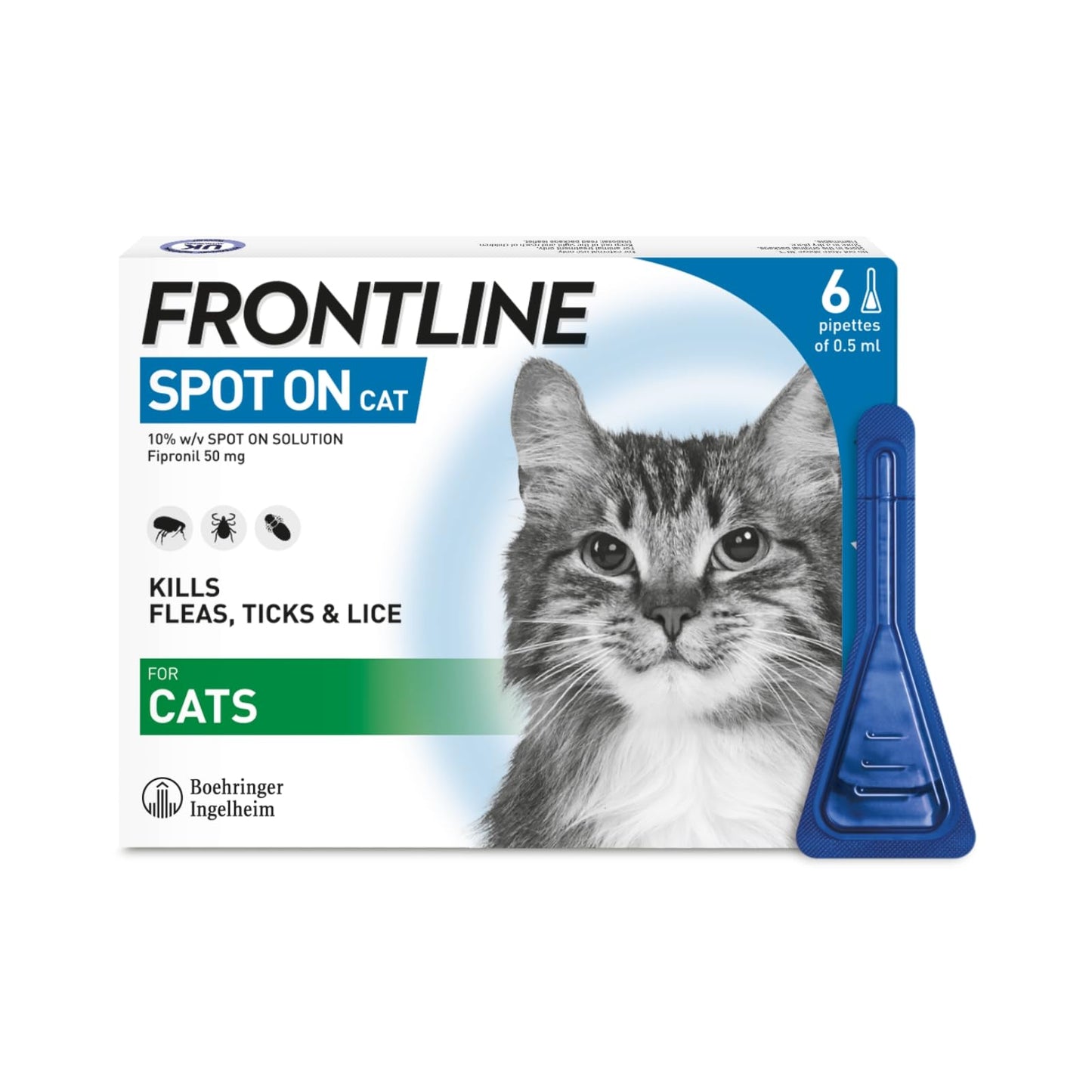 FRONTLINE Spot On Flea & Tick Treatment for Medium Dog (10-20kg) 3 Pipettes
