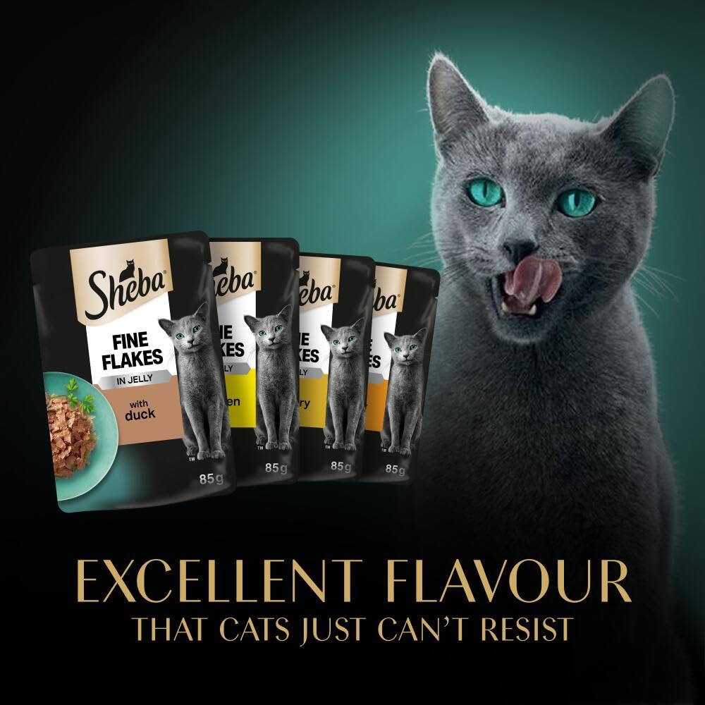 Sheba Fine Flakes in Jelly – Fish Collection – Wet cat food pouches