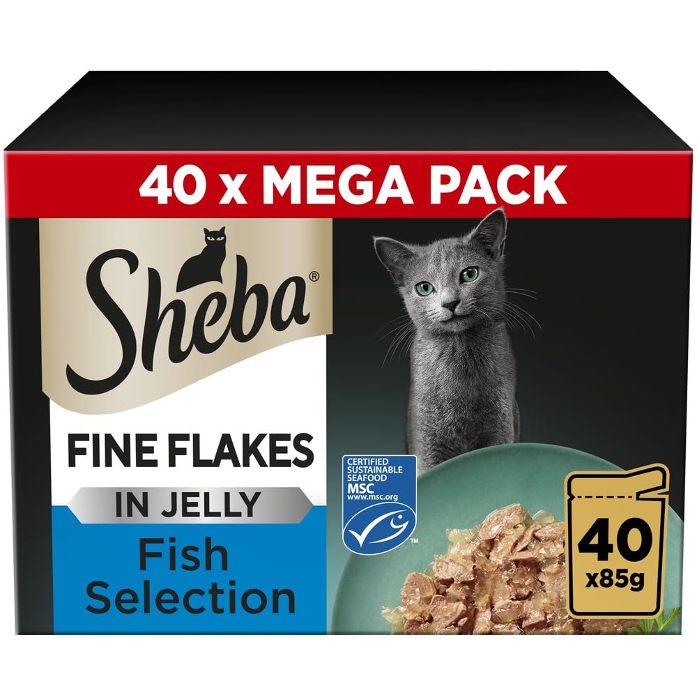 Sheba Fine Flakes in Jelly – Fish Collection – Wet cat food pouches