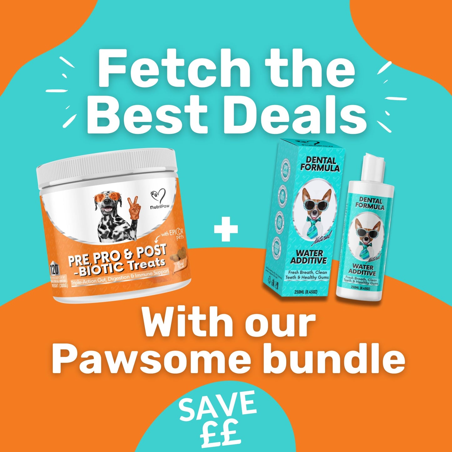 NutriPaw Pre, Pro & Postbiotic Digestive Treats For Dogs - Gut Health, Sensitive Tums, Anal Glands, Scooting, Loose Stools, Smelly, Itchy Ears, Great for all dogs