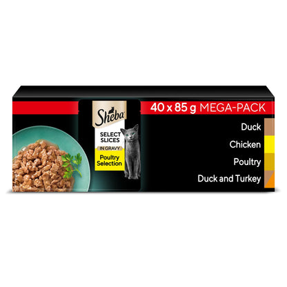 Sheba Select Slices Cat Wet Food - Poultry Selection in Gravy