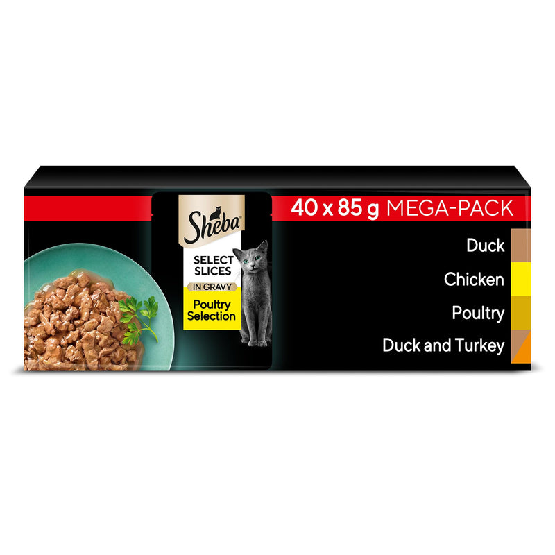 Sheba Select Slices Cat Wet Food - Poultry Selection in Gravy