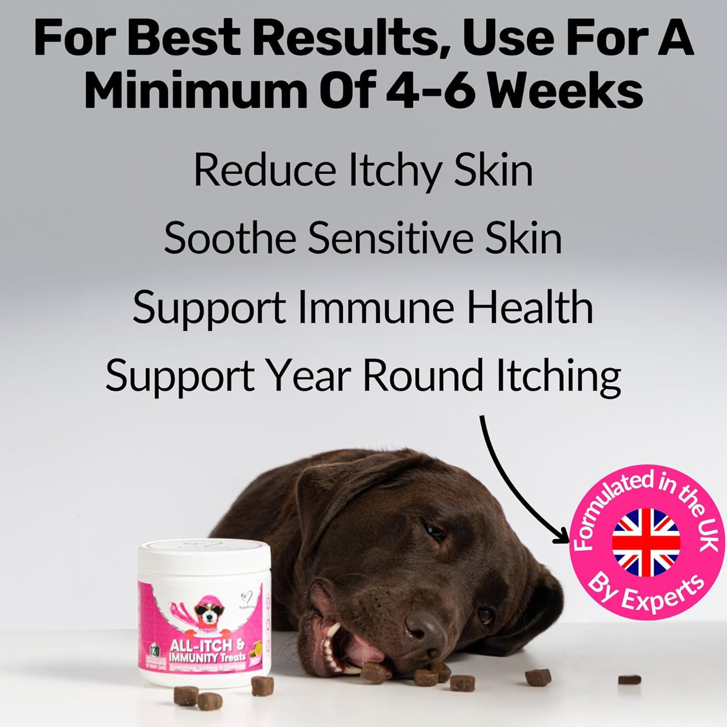 NutriPaw All-Itch Immunity Treats For Dogs - Soothe Itchy Paws, Eyes, Ears, Skin - Stop Itching, Licking, Scratching - Perfect for Small, Medium & Large Dogs - Supports Seasonal Itching