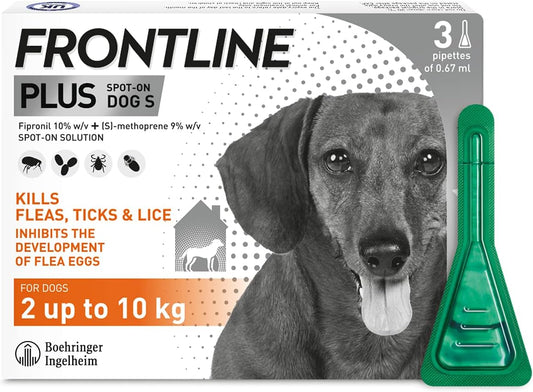 FRONTLINE Plus Flea & Tick Treatment for Small Dogs - 3 Pipettes