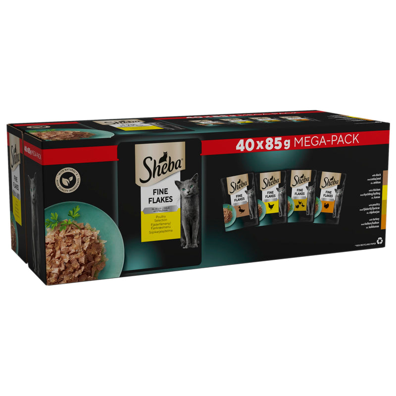 Sheba Fine Flakes in Jelly – Fish Collection – Wet cat food pouches
