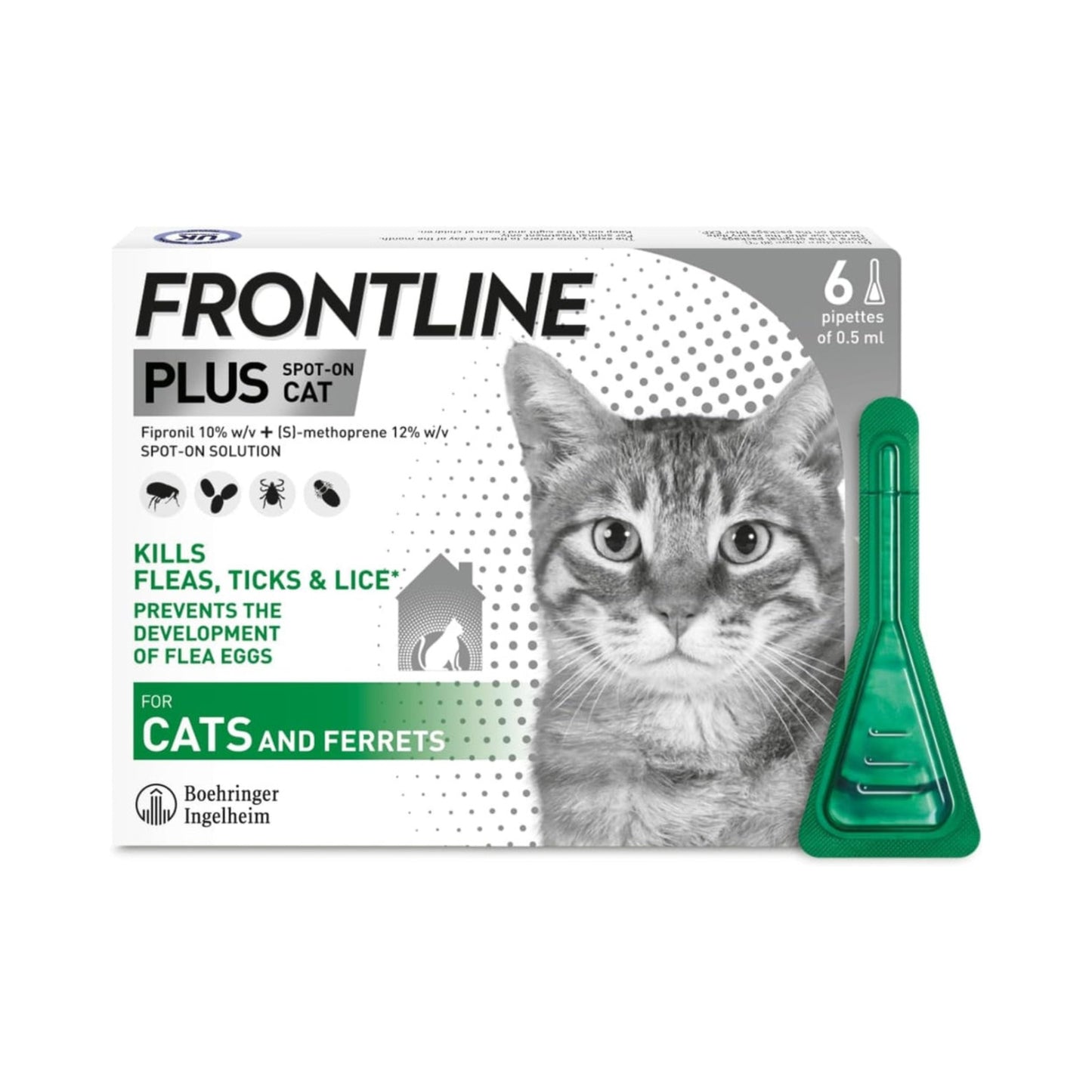 FRONTLINE Plus for Cats and Ferrets - 6 Pipettes