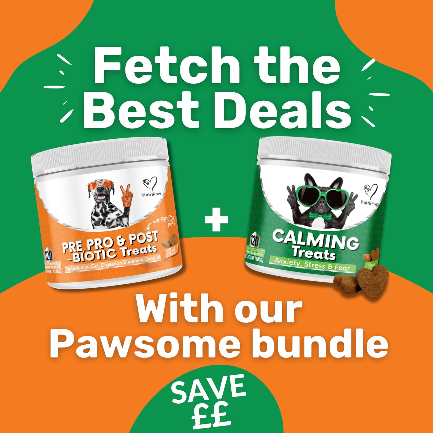 NutriPaw Calming Treats For Dogs - Reduce Stress, Fear, Separation, Barking, Hyperactivity, Reactivity, Aggression, Travel - Calm without Drowsiness dogs