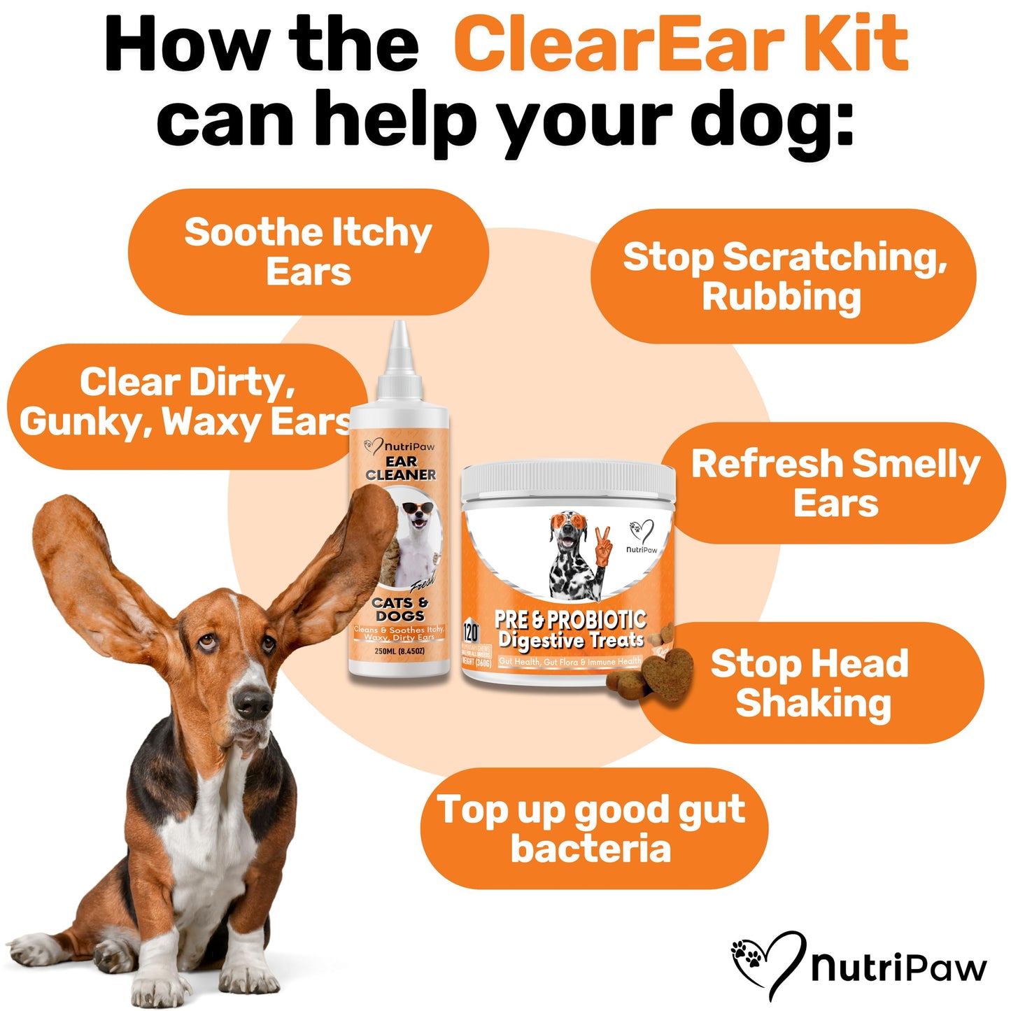 NutriPaw Pre, Pro & Postbiotic Digestive Treats For Dogs - Gut Health, Sensitive Tums, Anal Glands, Scooting, Loose Stools, Smelly, Itchy Ears, Great for all dogs