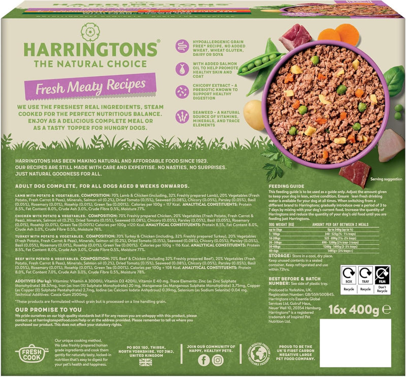 Harringtons complete wet tray grain free hypoallergenic Fresh  Meaty Recipes